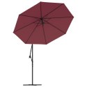 VidaXL Zamienne pokrycie parasola ogrodowego, bordo, 350 cm