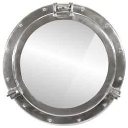 VidaXL Lustro wiszące w kształcie bulaja, Ø50 cm, aluminium i szkło