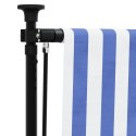 VidaXL Roleta zewnętrzna, niebiesko-biała, 100x270 cm, tkanina i stal