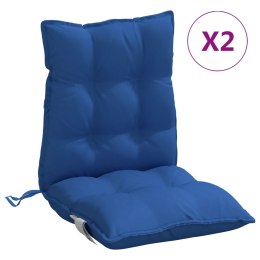 VidaXL Poduszki na krzesła z niskim oparciem, 2 szt., błękit królewski