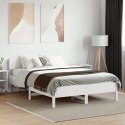 VidaXL Rama łóżka z wezgłowiem, biała, 120x190 cm, lite drewno sosnowe