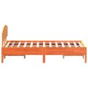VidaXL Rama łóżka z wezgłowiem, woskowy brąz, 120x190 cm, sosnowa