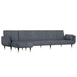 VidaXL Sofa rozkładana L, ciemnoszara, 275x140x70 cm, aksamit