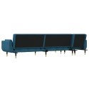 VidaXL Sofa rozkładana w kształcie L, niebieska, 275x140x70cm, aksamit