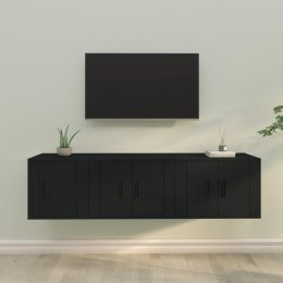 VidaXL 3-częściowy zestaw szafek telewizyjnych, czarny