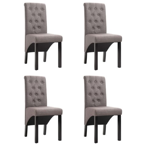 VidaXL Krzesła stołowe, 4 szt., kolor taupe, obite tkaniną