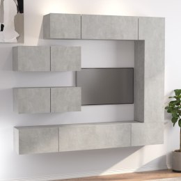 VidaXL Zestaw 7 szafek telewizyjnych, szarość betonu