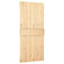 VidaXL Drzwi przesuwne z osprzętem, 100x210 cm, lite drewno sosnowe