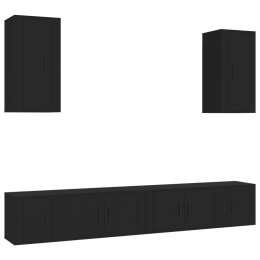 VidaXL 6-częściowy zestaw szafek telewizyjnych, czarny