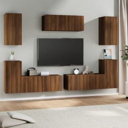 VidaXL Zestaw 7 szafek TV, brązowy dąb, materiał drewnopochodny