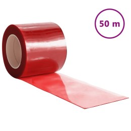VidaXL Kurtyna paskowa, czerwona, 200 mm x 1,6 mm, 50 m, PVC
