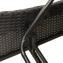 VidaXL Leżanka z poduszką, czarna, 60x205x73 cm, polirattan
