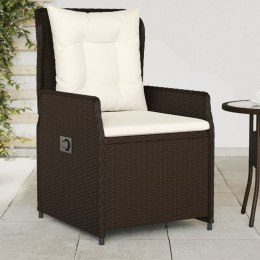 VidaXL Rozkładane fotele ogrodowe, 2 szt., brązowe, polirattan