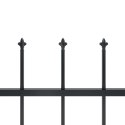 VidaXL Ogrodzenie z prętów z grotami, stalowe, 11,9 x 1 m, czarne
