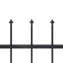 VidaXL Ogrodzenie z prętów z grotami, stalowe, 6,8 x 1,5 m, czarne