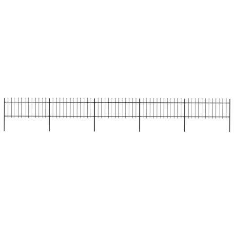 VidaXL Ogrodzenie z prętów z grotami, stalowe, 8,5 x 0,8 m, czarne