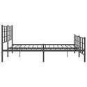 VidaXL Metalowa rama łóżka z wezgłowiem i zanóżkiem, czarna, 193x203cm