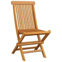 VidaXL Krzesła ogrodowe z bordowymi poduszkami, 8 szt., drewno tekowe