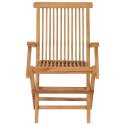 VidaXL Krzesła ogrodowe z czerwonymi poduszkami, 2 szt., drewno tekowe