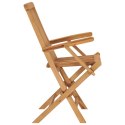 VidaXL Krzesła ogrodowe z czerwonymi poduszkami, 4 szt., drewno tekowe