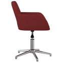 VidaXL Obrotowe krzesło biurowe, winna czerwień, obite tkaniną