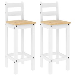 VidaXL Krzesła barowe, 2 szt., białe, lite drewno sosnowe