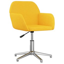 VidaXL Obrotowe krzesło biurowe, żółte, tapicerowane tkaniną