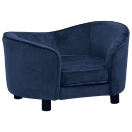 VidaXL Sofa dla psa, niebieska, 69x49x40 cm, pluszowa