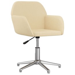 VidaXL Obrotowe krzesło biurowe, kremowe, tapicerowane tkaniną