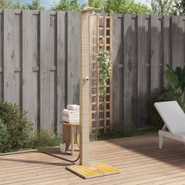 VidaXL Prysznic ogrodowy, beżowy, 50x55x224 cm, polirattan i akacja
