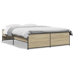 VidaXL Rama łóżka, dąb sonoma, 120x190 cm, materiał drewnopochodny