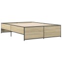 VidaXL Rama łóżka, dąb sonoma, 120x190 cm, materiał drewnopochodny