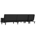 VidaXL Sofa rozkładana w kształcie L, czarna, 260x140x70 cm, tkanina
