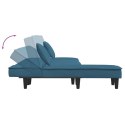 VidaXL Sofa rozkładana w kształcie L, niebieska, 255x140x70, aksamit