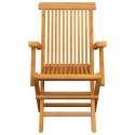 VidaXL Krzesła ogrodowe, czerwone poduszki, 6 szt., drewno tekowe