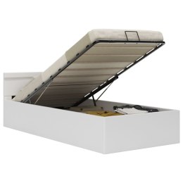 VidaXL Rama łóżka z podnośnikiem i LED, biała, ekoskóra, 90 x 200 cm