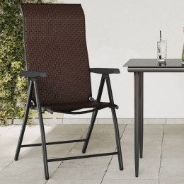 VidaXL Składane krzesła ogrodowe, 8 szt., brązowe, polirattan