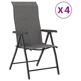 VidaXL Składane krzesła ogrodowe, 4 szt., szare, polirattan