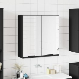 VidaXL Szafka łazienkowa z lustrem, czarna, 64x20x67 cm