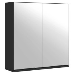 VidaXL Szafka łazienkowa z lustrem, czarna, 64x20x67 cm