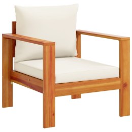 VidaXL Krzesło ogrodowe z poduszkami, lite drewno akacjowe