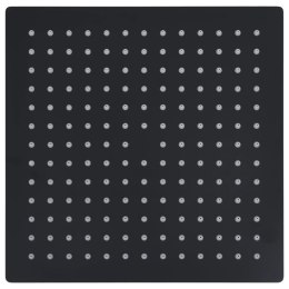VidaXL Słuchawka prysznicowa ze stali, 25x25 cm, kwadratowa, czarna