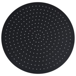 VidaXL Słuchawka prysznicowa ze stali, 50 cm, okrągła, czarna