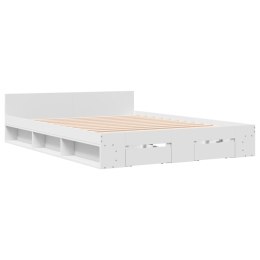 VidaXL Rama łóżka z szufladami, biała, 140x190 cm