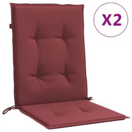 VidaXL Poduszki na krzesła z niskim oparciem, 2 szt., bordowy melanż