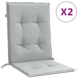 VidaXL Poduszki na krzesła z niskim oparciem, 2 szt, jasnoszary melanż