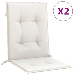 VidaXL Poduszki na krzesła z niskim oparciem, 2 szt., kremowy melanż