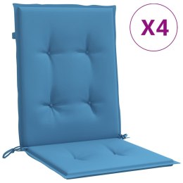 VidaXL Poduszki na krzesła z niskim oparciem, 4 szt., niebieski melanż