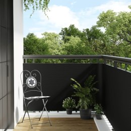 VidaXL Parawan balkonowy, czarny, 300x90 cm, polirattan