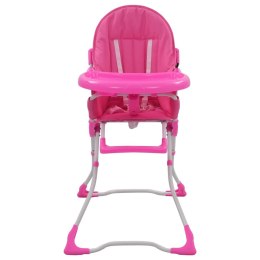 VidaXL Krzesełko do karmienia dzieci, różowo-białe